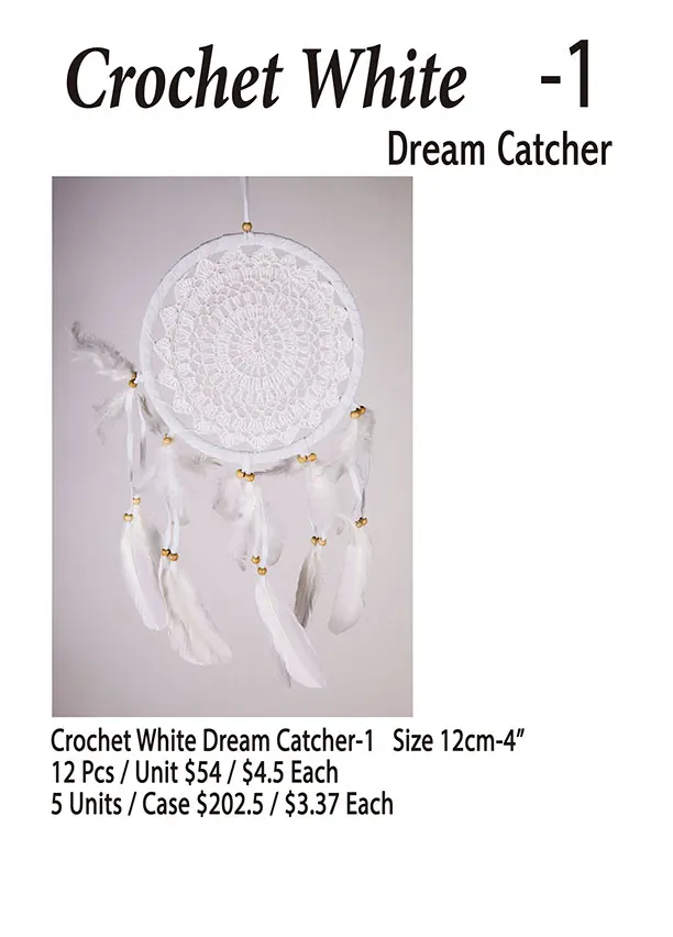 Crochet White Dream Catcher-1